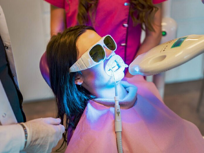Young female, Teeth Whitening In Dental Clinic