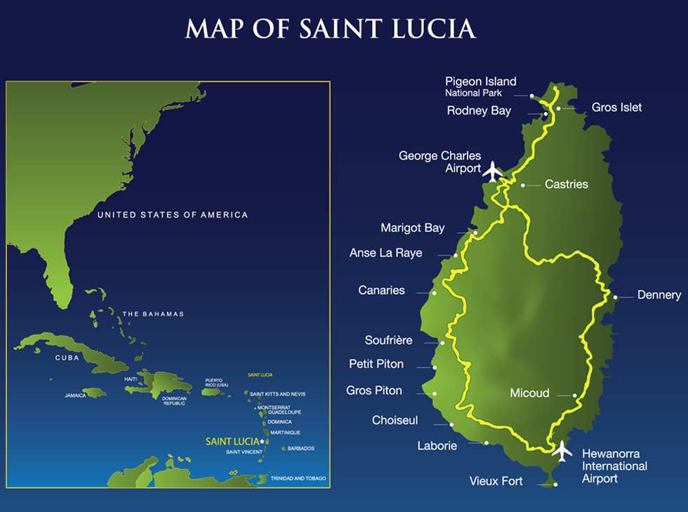 ST Lucia Map 