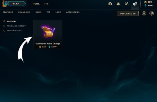 how to change the league of legends user name